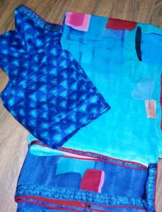 Saree With Stiched Blouse