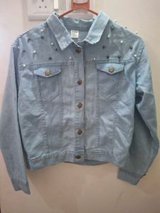 Pearl Embellished Denim Jacket