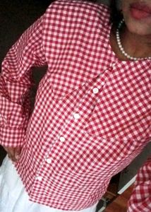 Red & White Gingham Button-Down Shirt