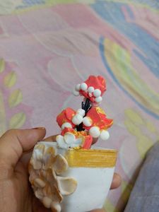 White Flowerpot With Red Touch