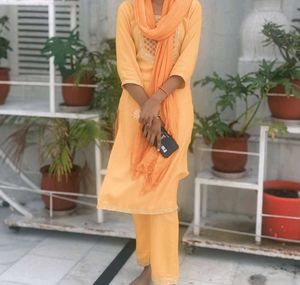 Yellow Embroidered Kurta