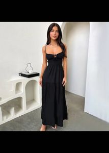 Elegant Black Princess-Style Maxi Dress
