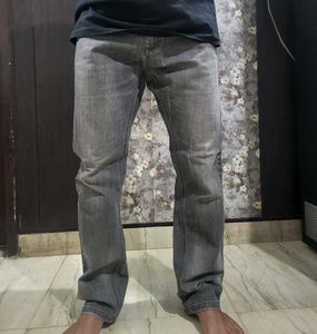 Gray Wash Denim Jeans