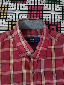 Red &amp; Beige Checkered Shirt