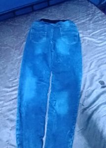 Sky Blue Jeans Joggers Pant