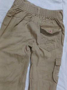 Kids Beige Cargo Pants