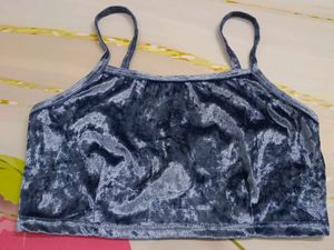 (1200)Blue Velvet Cami Top