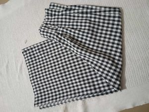 Gingham High-Waisted Wide Leg Pants