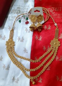 Premium Gold Polished 3 In One Jewellery Set