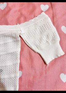 White Knit Off-Shoulder Top