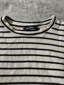 Zudio Women’s White Striped Ruffle Top – Medium Si