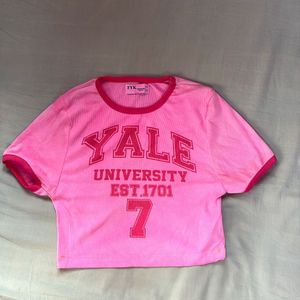 Cropped ribbed pink Tshirt