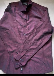 Burgundy Provogue Striped Shirt