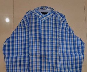 Men's Blue Checkered Casual Shirt