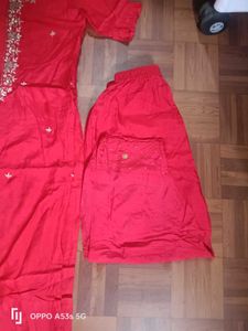 Red Embroidered Salwar Kameez Set