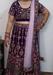 Women&#39;s Embroidered Lehenga With Blouse And Dupatt