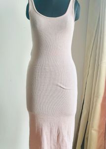 Stretchable Baby Pink Cotton Dress