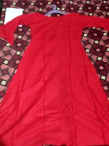 Red Embellished Kurta XL
