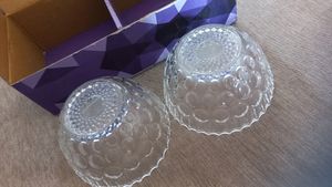 Medium size 2 glass bowls, brand new