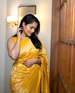 Elegant Yellow Banarasi Silk Saree