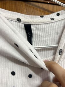 White Polka Dot Top