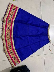 Blue &amp; Pink Embroidered Lehenga Set