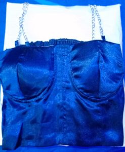 Blue Corset &amp; Black Skirt