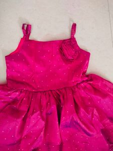 Girl Party Wear Frock With Zari Buti