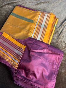 New Saree With Stitched Blouse