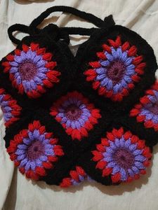 Crochet Floral Handbag