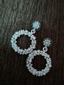 Sparkling Rhinestone Circle Drop Earrings