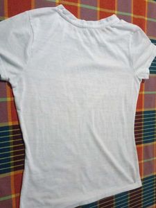 Half White With Mild BlueT-Shirt