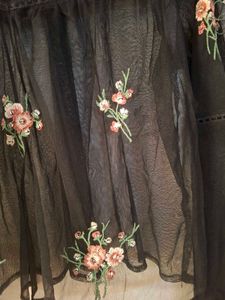 Floral Embroidered Mesh Top