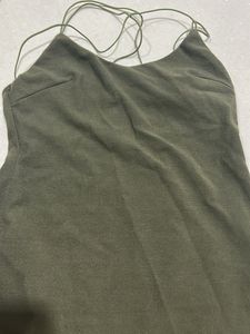 Olive Green Spaghetti Strap Dress