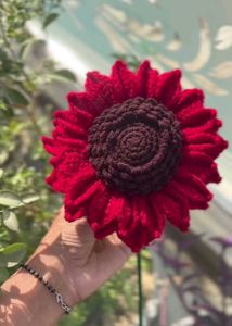 Crochet Red Sunflower