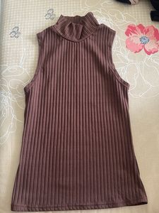 Brown Turtle Neck Top