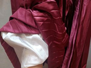 Party Wear Satin Full Sleeve Long Gown
