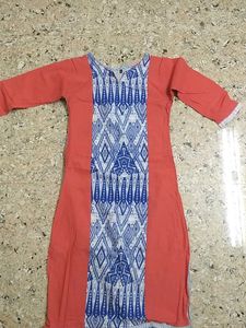 Red &amp; Blue Printed Kurta