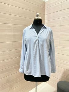 H&amp;M Striped Blue Shirt  Top
