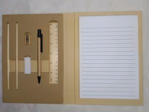 Aesthetic Note Pad With Stationary Set Inside