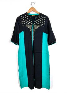 Black, Sea Green Kurta