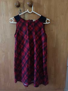 ZARA Plaid Red Babydoll Dress