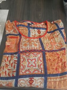 Beautiful A-line Multi-coloured Pompom Long Kurta