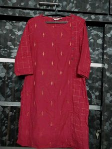 Maroon Printed Kurta