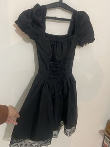 NEWME Gothic Lace Trim Mini Dress