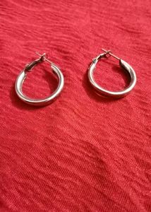Stylish Silver Hoop Earrings, Rajasthani Look