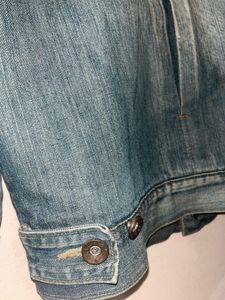 Denim Jacket with Fur Collar