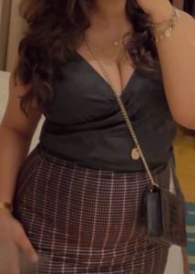Plaid Mini Skirt And Top Satin
