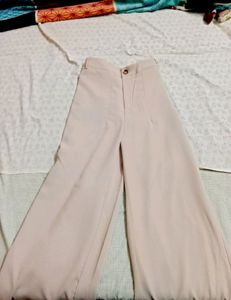 Beige Wide Leg Pants Korean Style