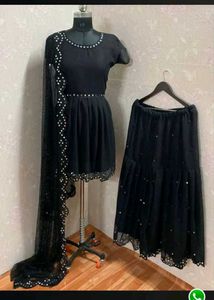 Elegant Black Sharara Suit
